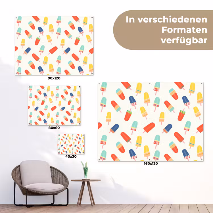 IJsjes - Speels - Kleurrijk tuinposter los doek klein 239 -Xsfeer9_DE