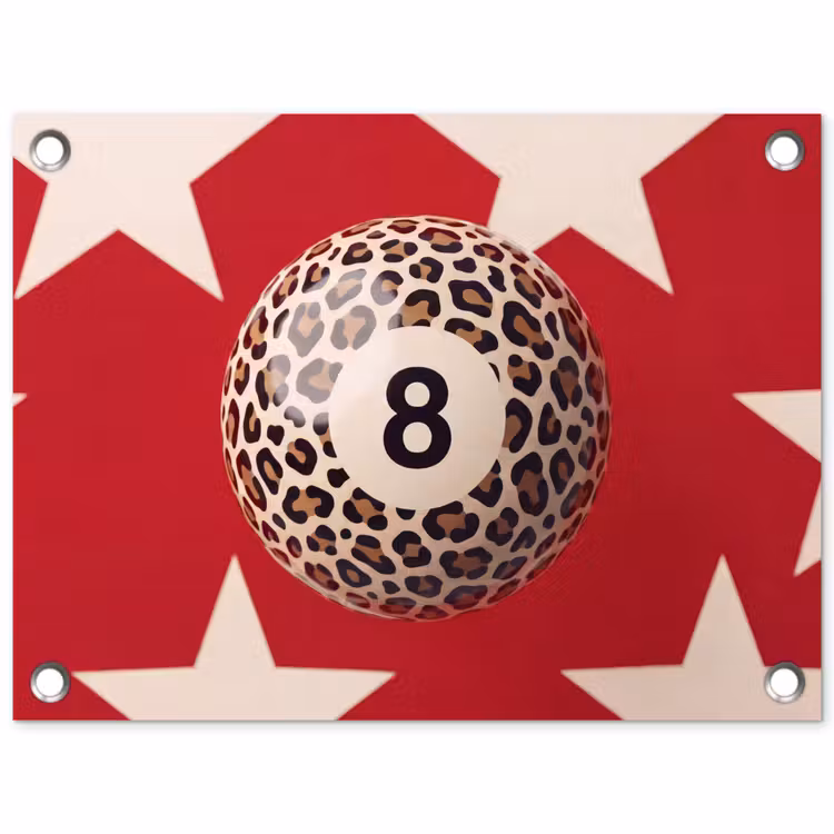 Spel - Dierenprint - Nummer 8 - Modern - Rood tuinposter los doek klein -3d