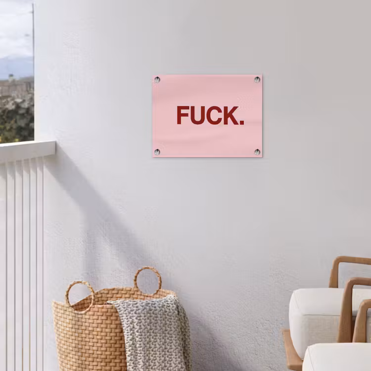 Statement - Krachtig - Roze tuinposter los doek klein -sfeer8