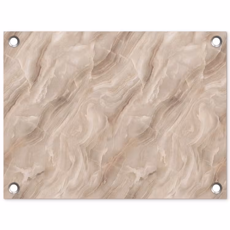 Steen - Golvend - Abstract - Beige tuinposter los doek klein -3d