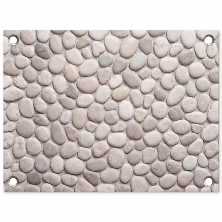 Steen - Kiezel - Natuur - Minimalistisch - Beige tuinposter los doek klein -3d