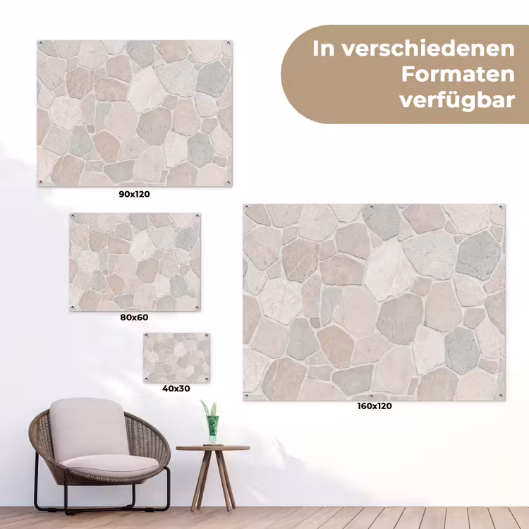 Steen - Patroon - Textuur - Beige tuinposter los doek klein -Xsfeer9_DE