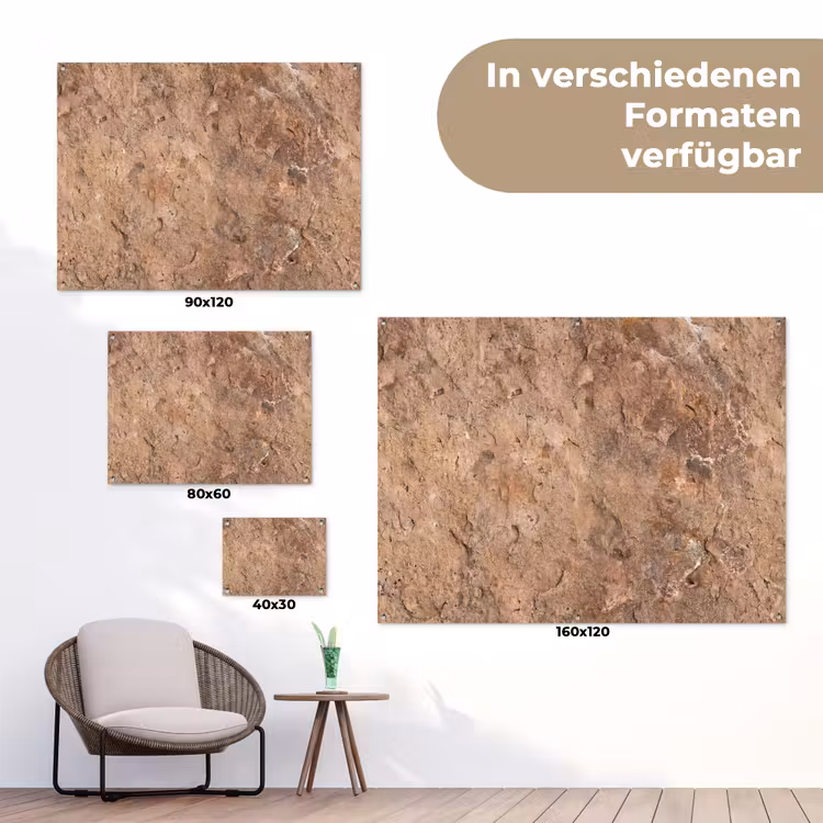 Steen - Natuur - Textuur - Abstract - Bruin tuinposter los doek klein -Xsfeer9_DE