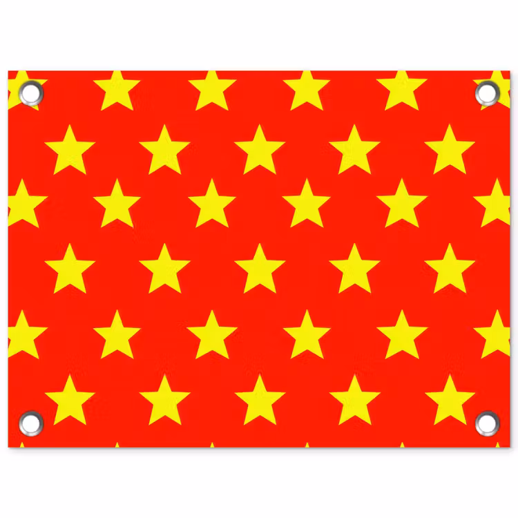 Ster - Patroon - Geel tuinposter los doek klein 239 -3d