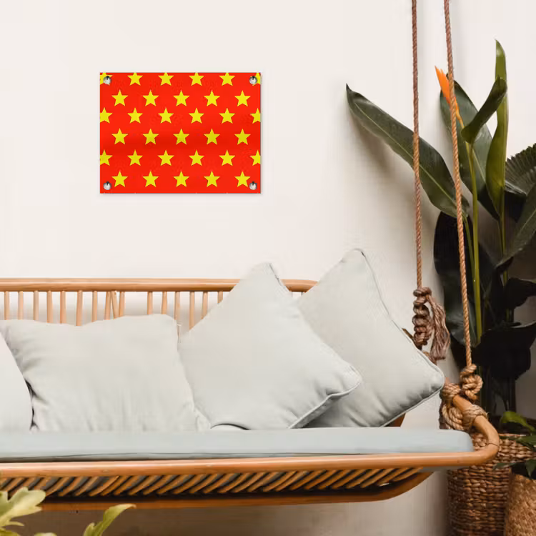 Ster - Patroon - Geel tuinposter los doek klein 239 -sfeer7