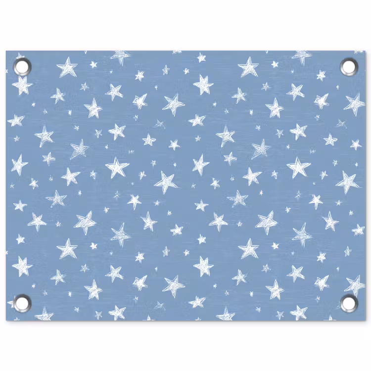 Sterretjes - Patroon - Blauw tuinposter los doek klein 239 -3d