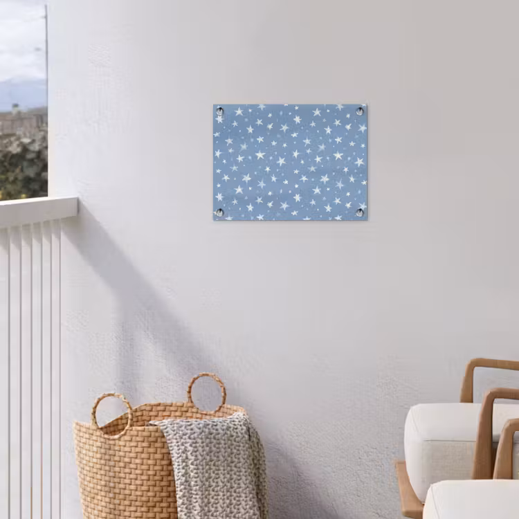 Sterretjes - Patroon - Blauw tuinposter los doek klein 239 -sfeer8
