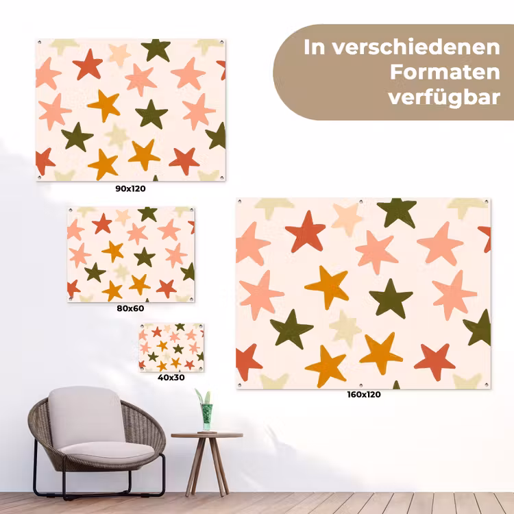 Sterren - Patroon - Kleurrijk tuinposter los doek klein 239 -Xsfeer9_DE