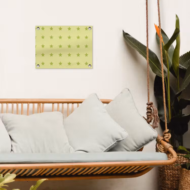 Sterren - Patroon - Groen tuinposter los doek klein 239 -sfeer7