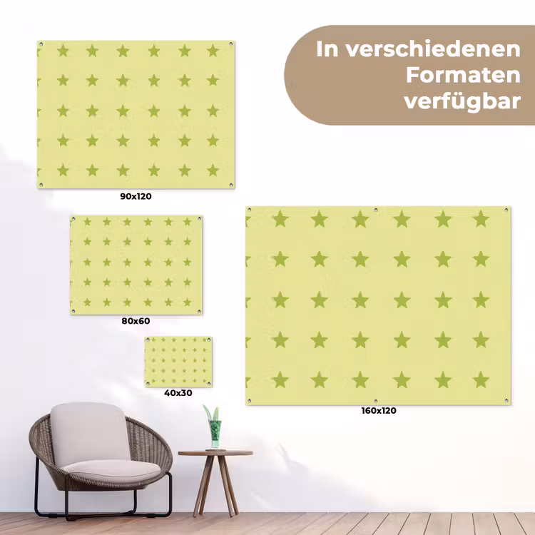 Sterren - Patroon - Groen tuinposter los doek klein 239 -Xsfeer9_DE