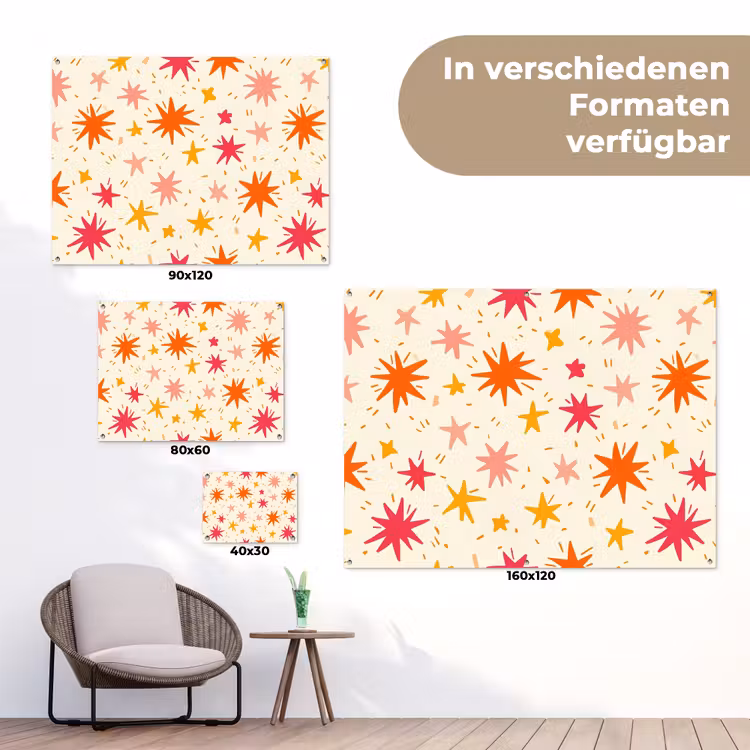 Sterren - Speels - Kleurrijk tuinposter los doek klein 239 -Xsfeer9_DE