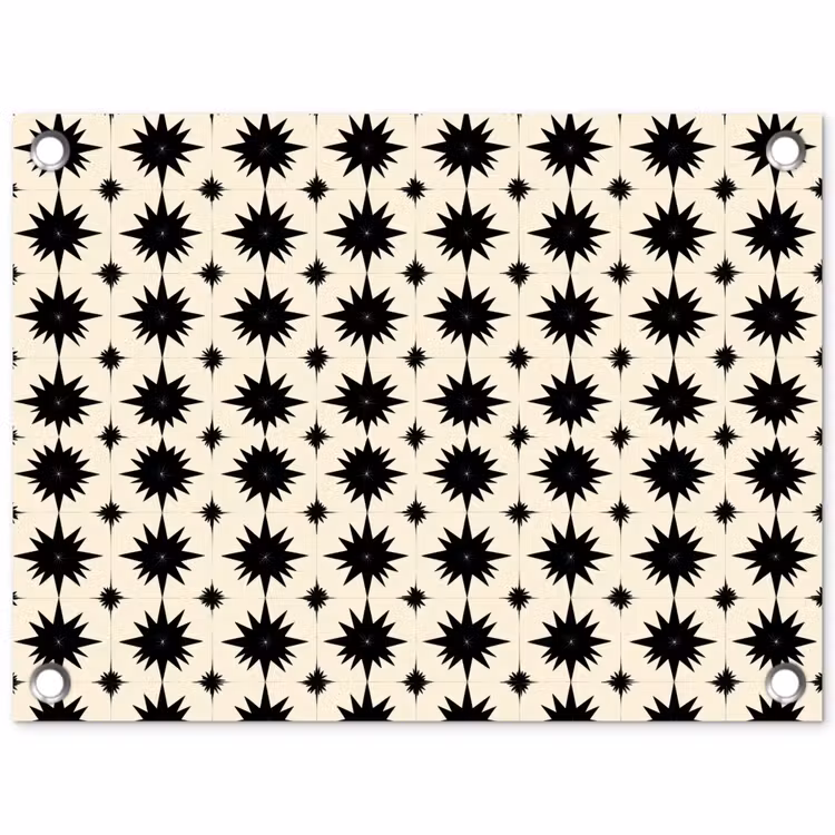 Stervormen - Geometrisch - Zwart tuinposter los doek klein 239 -3d
