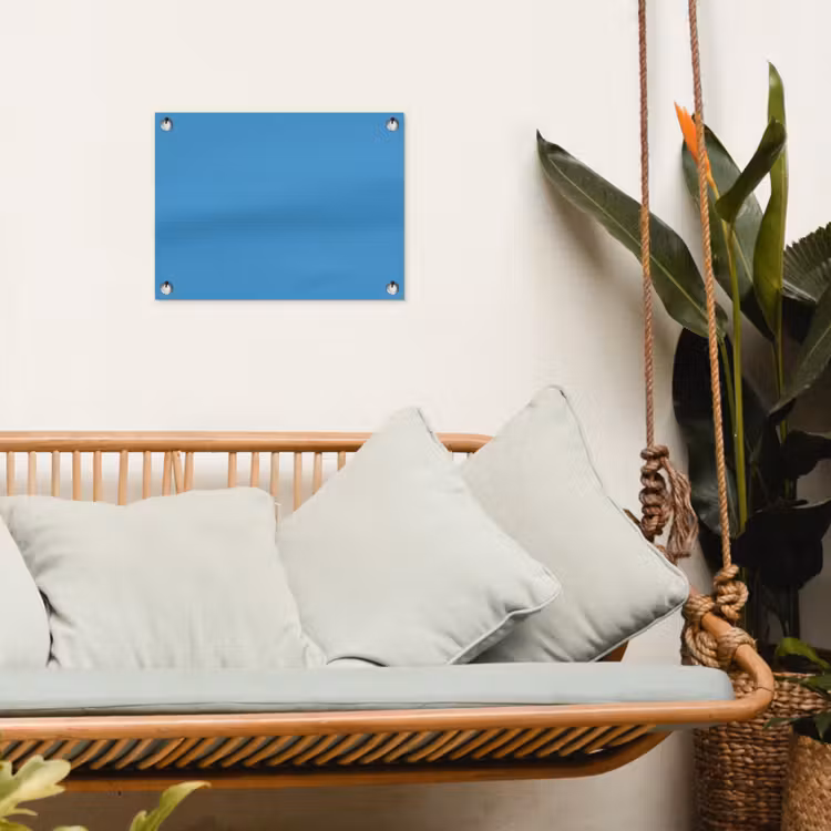 Steel - Blue - Blauw tuinposter los doek klein 239 -sfeer7