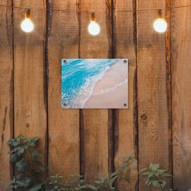 Strand - Zee - Golf - Natuur - Blauw tuinposter los doek klein -sfeer1