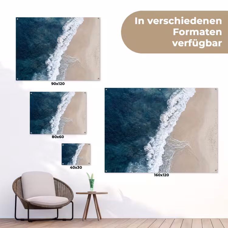 Strand - Zee - Golven tuinposter los doek klein -Xsfeer9_DE