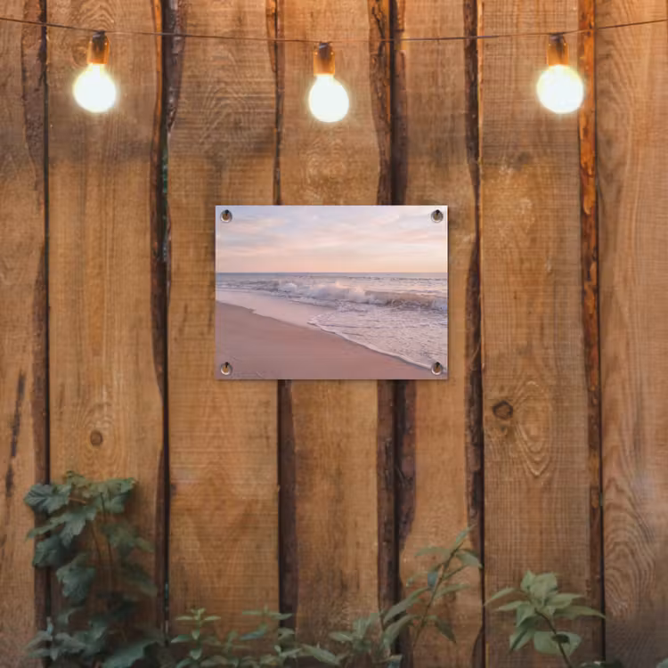 Strand - Zee - Golven - Natuur - Zonsondergang tuinposter los doek klein -sfeer1