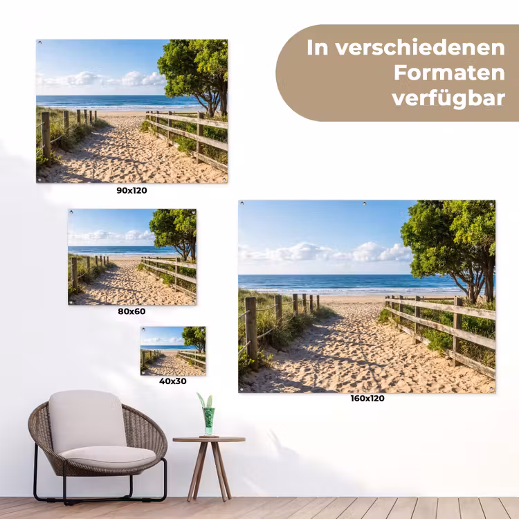 Strand - Zandpad - Oceaan - Natuur tuinposter los doek klein -Xsfeer9_DE