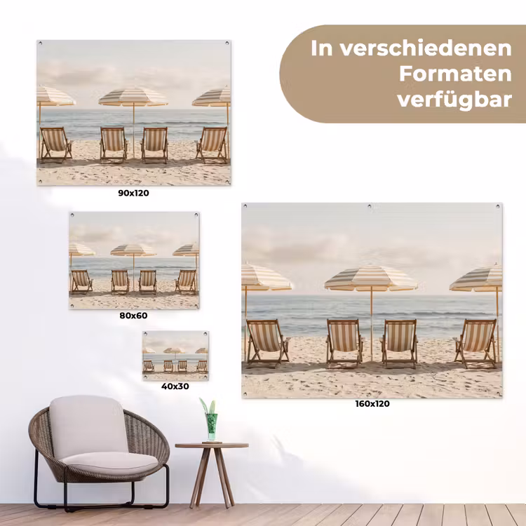 Strand - Stoelen - Parasol tuinposter los doek klein -Xsfeer9_DE