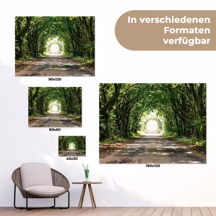 Weg - Bomen - Natuur - Groen tuinposter los doek klein -Xsfeer9_DE
