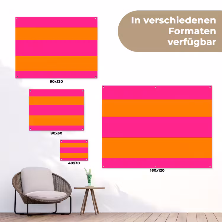 Strepen - Horizontaal - Roze tuinposter los doek klein 239 -Xsfeer9_DE