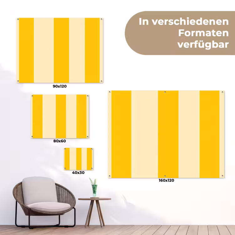 Strepen - Klassiek - Geel tuinposter los doek klein 239 -Xsfeer9_DE