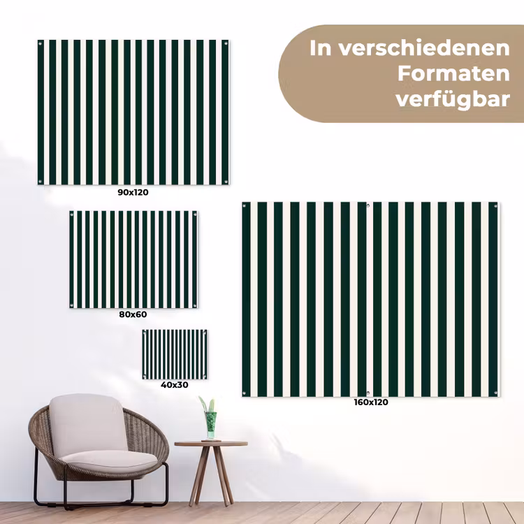 Strepen - Klassiek - Groen tuinposter los doek klein 239 -Xsfeer9_DE