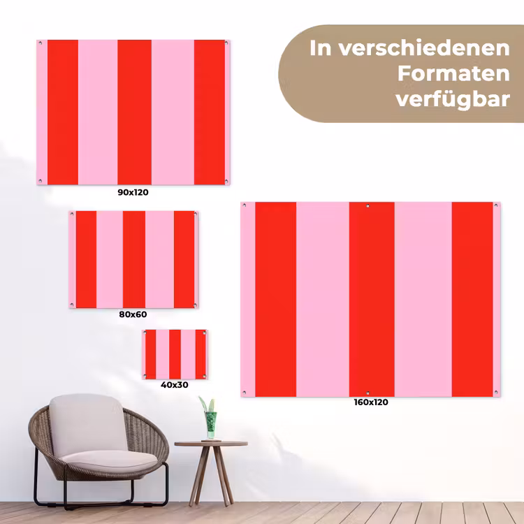 Strepen - Klassiek - Roze tuinposter los doek klein 239 -Xsfeer9_DE