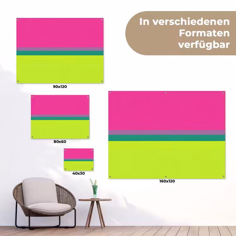Strepen - Modern - Kleurrijk tuinposter los doek klein -Xsfeer9_DE