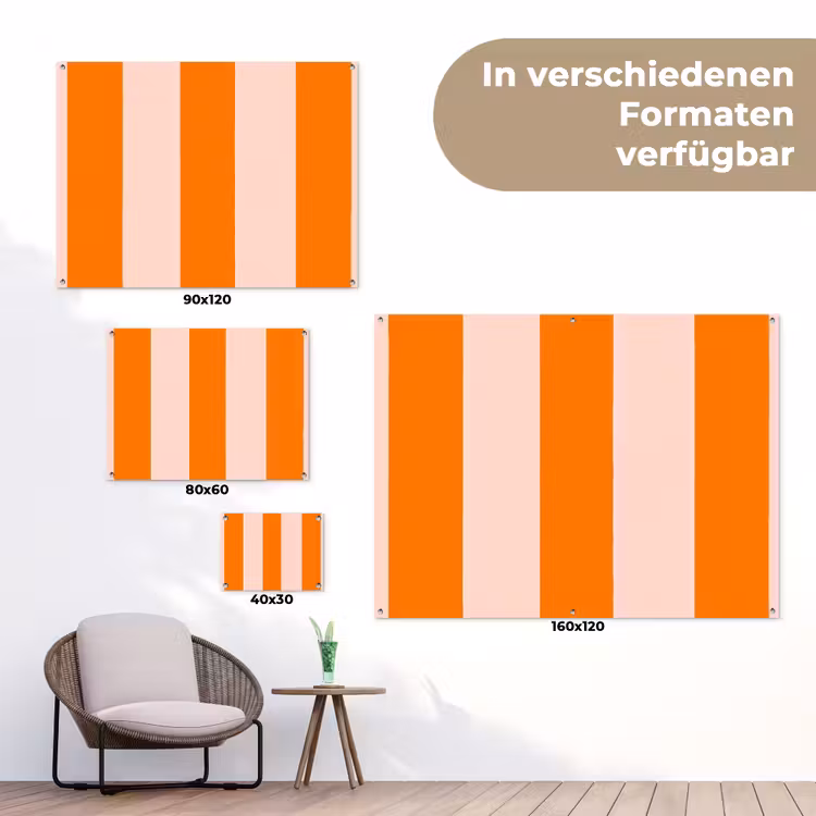 Strepen - Modern - Oranje tuinposter los doek klein 239 -Xsfeer9_DE