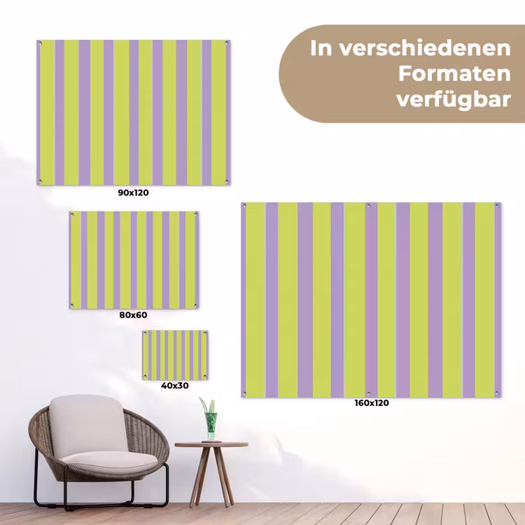Strepen - Patroon - Groen tuinposter los doek klein 239 -Xsfeer9_DE
