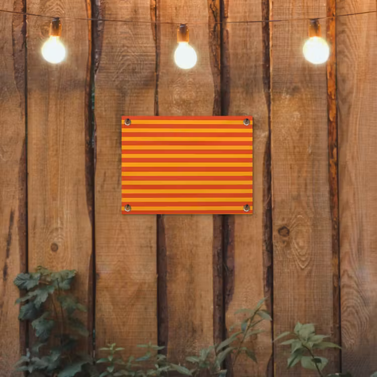 Strepen - Patroon - Oranje tuinposter los doek klein 239 -sfeer1