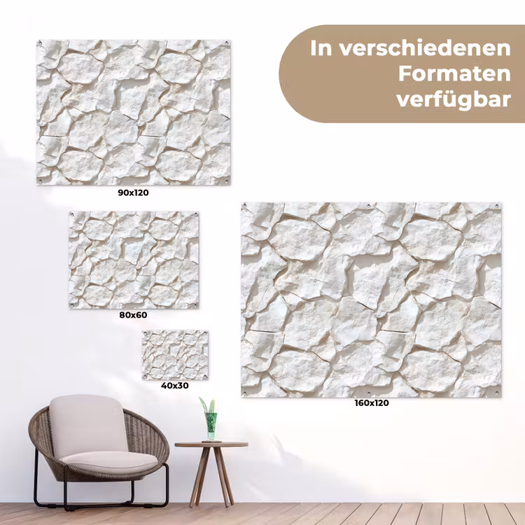 Structuur - Rots - Wit tuinposter los doek klein 239 -Xsfeer9_DE