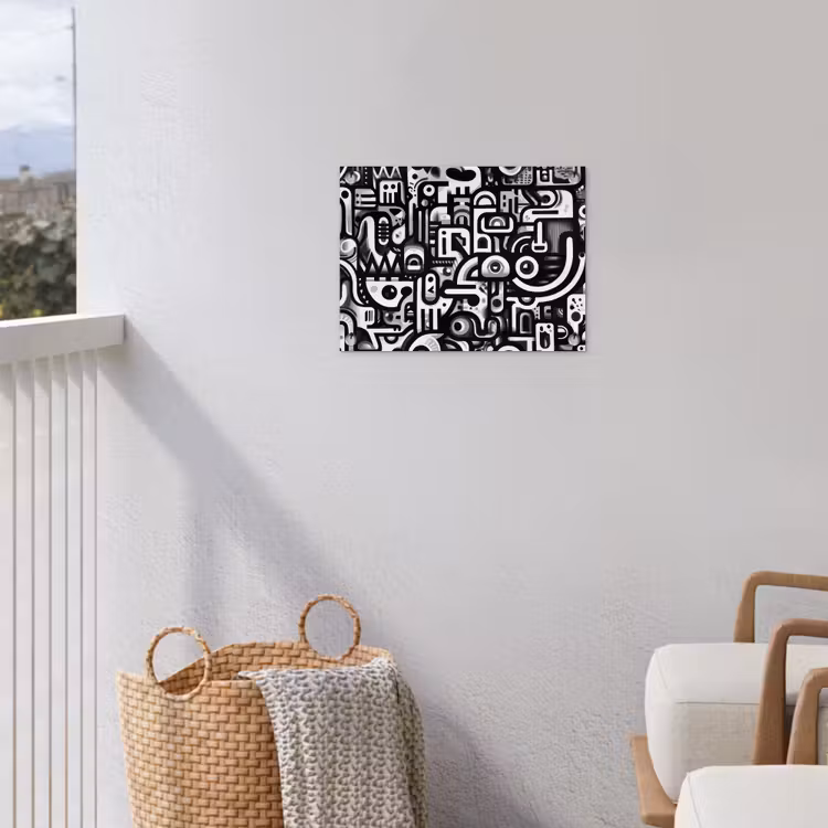 Symbolen - Abstract - Grafisch - Zwart tuinposter los doek klein -sfeer8