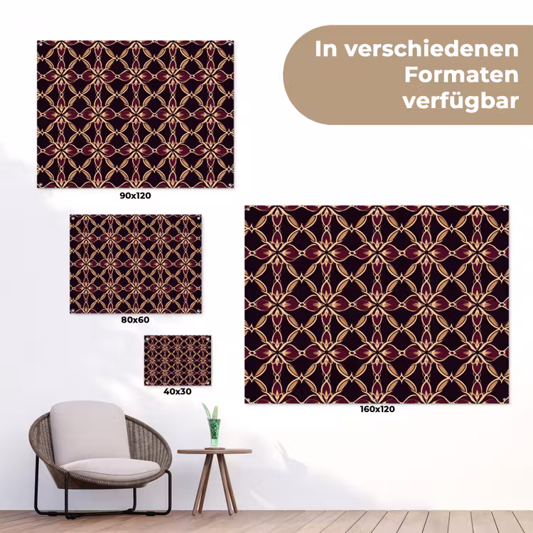 Symmetrisch - Tegel - Burgundy tuinposter los doek klein 239 -Xsfeer9_DE