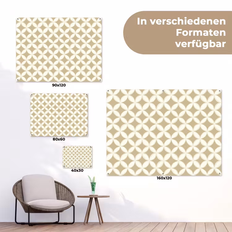 Symmetrisch - Motief - Beige tuinposter los doek klein 239 -Xsfeer9_DE