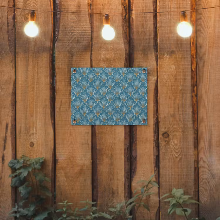Symmetrisch - Patroon - Blauw tuinposter los doek klein 239 -sfeer1