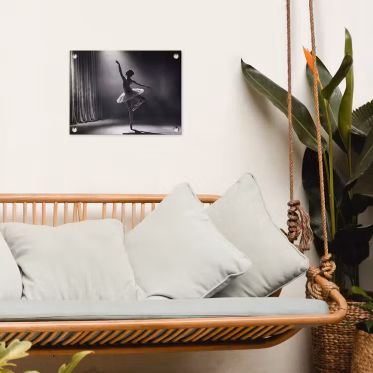 Danser - Podium - Zwart-wit - Kunst - Klassiek tuinposter los doek klein -sfeer7