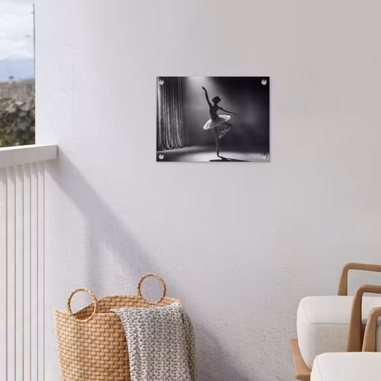Danser - Podium - Zwart-wit - Kunst - Klassiek tuinposter los doek klein -sfeer8