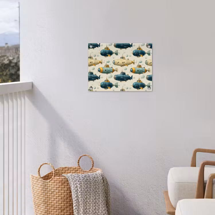 Duikboot - Fantasie - Kleurrijk tuinposter los doek klein 239 -sfeer8