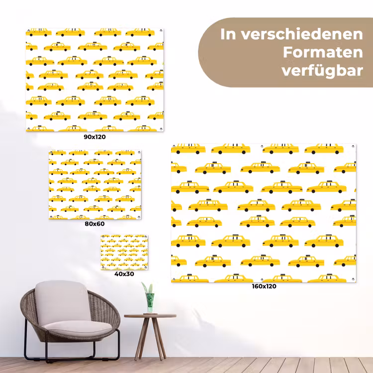 Taxi - Iconisch - Geel tuinposter los doek klein 239 -Xsfeer9_DE