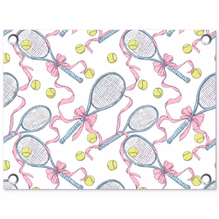 Tennis - Strikken - Kleurrijk tuinposter los doek klein 239 -3d