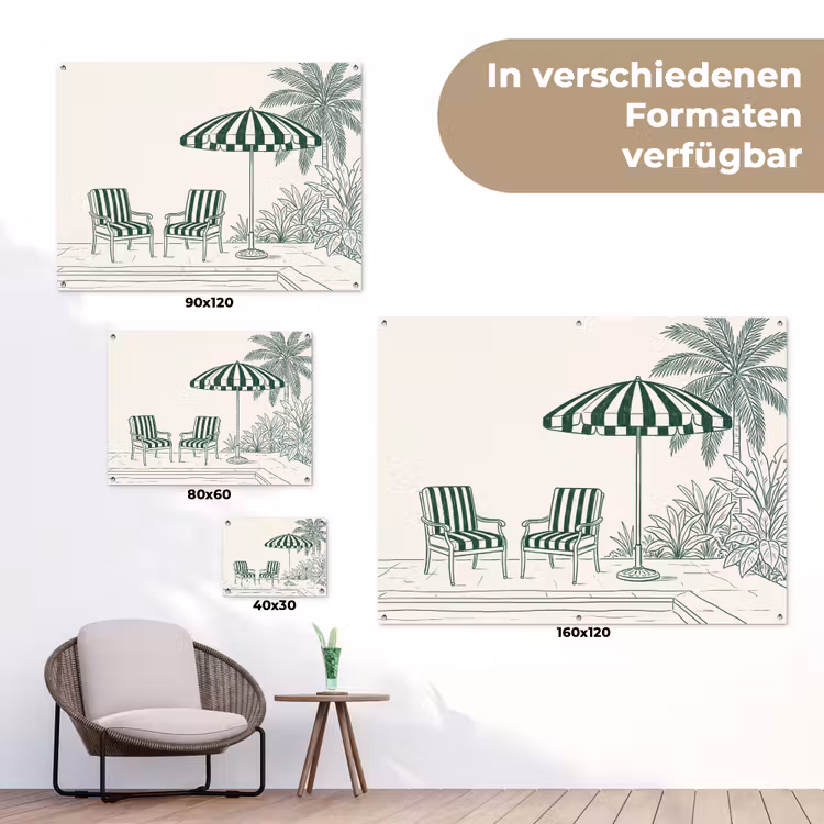 Terras - Illustratie - Groen tuinposter los doek klein -Xsfeer9_DE