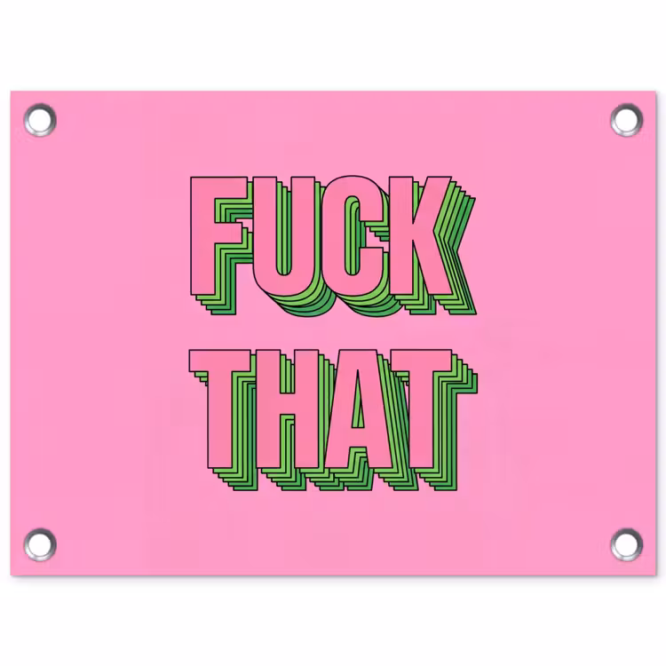 Tekst - Bold - Roze tuinposter los doek klein -3d