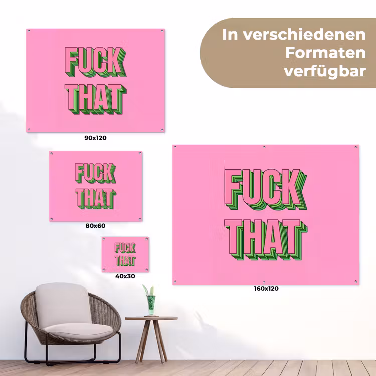Tekst - Bold - Roze tuinposter los doek klein -Xsfeer9_DE