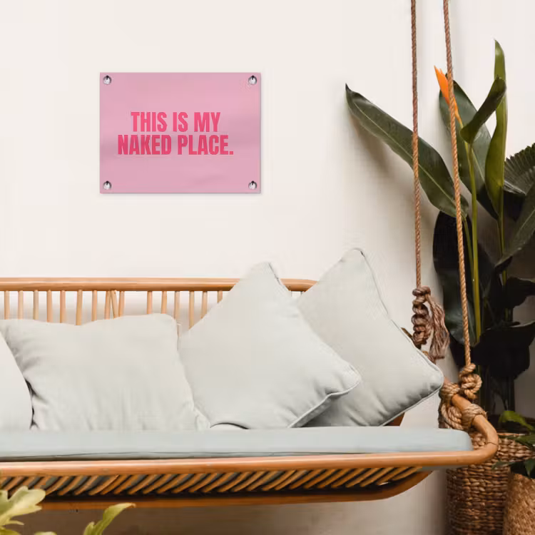 Tekst - Modern - Roze tuinposter los doek klein -sfeer7