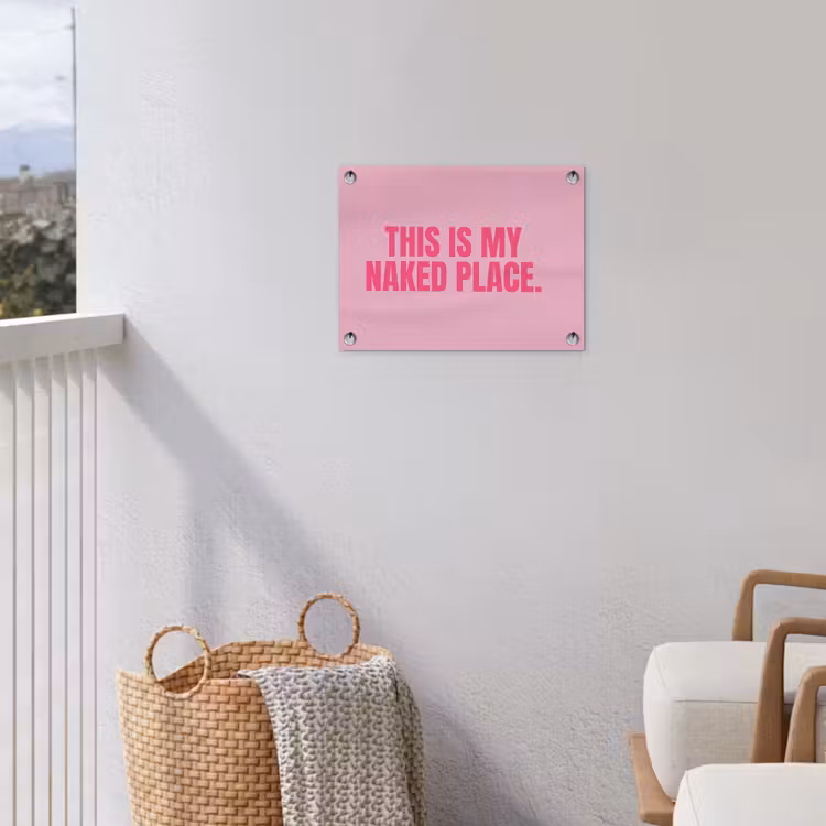 Tekst - Modern - Roze tuinposter los doek klein -sfeer8