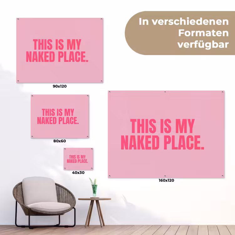 Tekst - Modern - Roze tuinposter los doek klein -Xsfeer9_DE