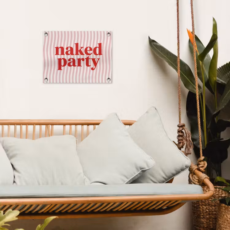 Tekst - Modern - Strepen tuinposter los doek klein -sfeer7