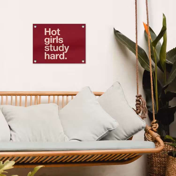 Tekst - Studie - Motivatie - Modern - Rood tuinposter los doek klein -sfeer7