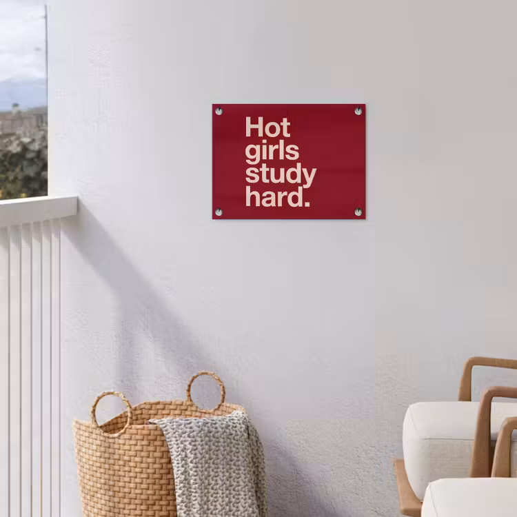 Tekst - Studie - Motivatie - Modern - Rood tuinposter los doek klein -sfeer8